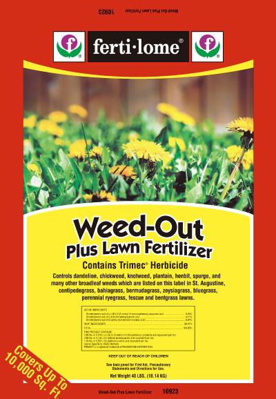 Lawn Fertilizer Brands on Also Available In These Sizes Weed Out Plus Lawn Fertilizer